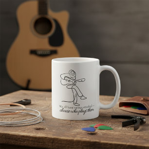 Kies Wie Je Snaar Speelt Lijn Kunst Muziek Koffiemok