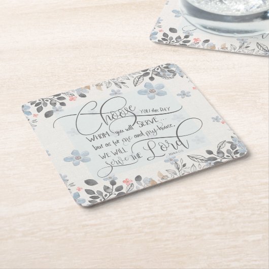 Kies wie u dient - Joshua 24:15 Kartonnen Onderzetters (Schuin)