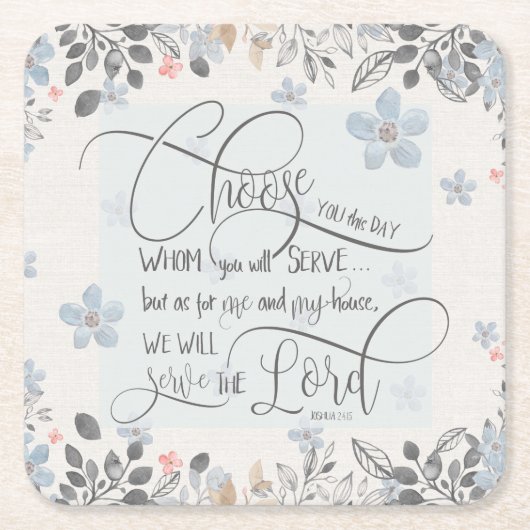 Kies wie u dient - Joshua 24:15 Kartonnen Onderzetters (Voorkant)