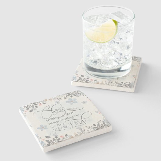 Kies wie u dient - Joshua 24:15 Stenen Onderzetter (Zijkant)