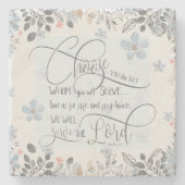 Kies wie u dient - Joshua 24:15 Stenen Onderzetter (Voorkant)
