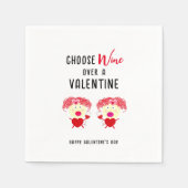 Kies wijn boven een Valentijn Galentines Day Party Servet (Voorkant)