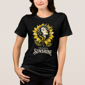Kies Zonnebloem Vrouw Bloemportret Tri-Blend Shirt