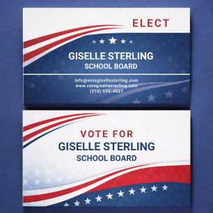 Kiescampagne voor schoolbestuur visitekaartje