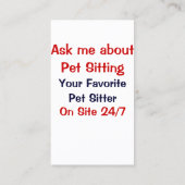 Kieskeurig over dierenverzorging? Pet Sitter Rood  Visitekaartje (Achterkant)