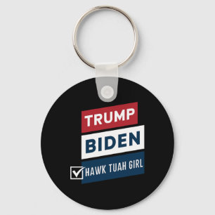 Kieskuiken Hawk Tuah Meisje Vs Trump Biden Politie Sleutelhanger