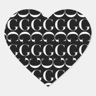 Kiest de Aanvankelijke Brief G van het monogram, Hart Sticker