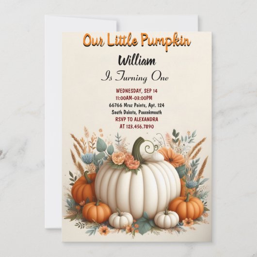 Kietel Boerderij Kind Onze kleine pompoen draait e Kaart (Voorkant)