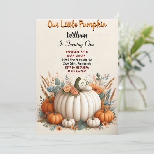 Kietel Boerderij Kind Onze kleine pompoen draait e Kaart (Staand voorkant)