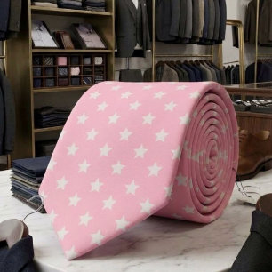 Kietel Me Roze Sterren Op Licht Roze Das