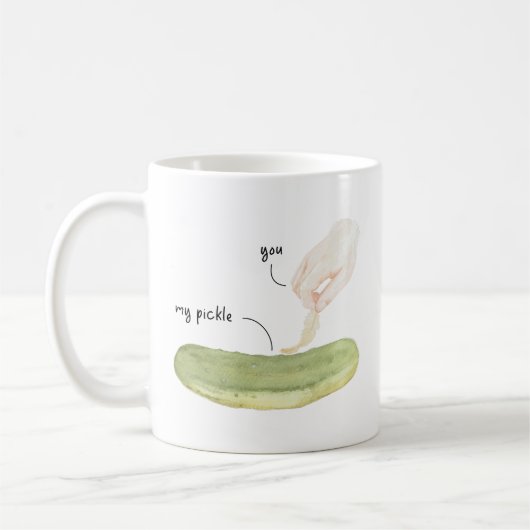 Kietel Mijn Pickle Grappige Waterverf Kunst Koffiemok (Links)