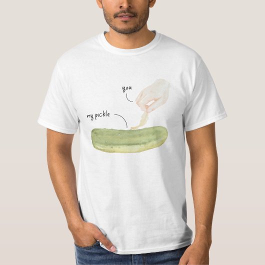 Kietel Mijn Pickle Grappige Waterverf Kunst T-shirt (Voorkant)