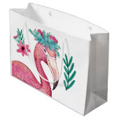 Kietelde Roze Baby showers geschenkzak Large Cadeautasje (Achterkant Gekanteld)