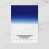 Kieuwblauwe, verticale witte platte monogram visitekaartje (Achterkant)