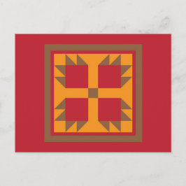 Kieuwd Briefkaart - Beer Paw Block (goud, rood, br