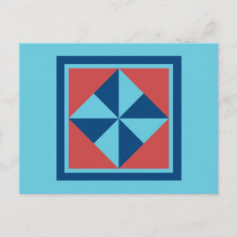 Kieuwd Briefkaart - Pinwheels (marinevlek/rood)