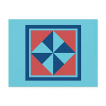 Kieuwd Briefkaart - Pinwheels (marinevlek/rood)