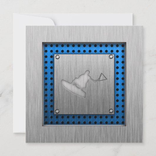 Kieuwd metaalvormig wakeboarder kaart (Achterkant)