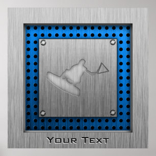 Kieuwd metaalvormig wakeboarder poster
