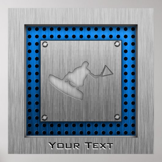 Kieuwd metaalvormig wakeboarder poster (Voorkant)