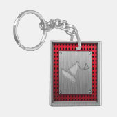 Kieuwd metaalvormig wakeboarder sleutelhanger (Voorkant Links)