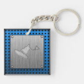 Kieuwd metaalvormig wakeboarder sleutelhanger (Achterkant)