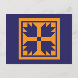 Kieuwde Briefkaarten - Beer poot (blauw/goud)