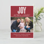 'Kieuwde Joy' (Cranberry) Holiday-fotokaart Feestdagenkaart (Staand voorkant)