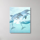 Kieuwdolfijnen Nautische Waterverf Canvas Afdruk (Voorkant)