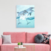 Kieuwdolfijnen Nautische Waterverf Canvas Afdruk (Insitu (Woonkamer))