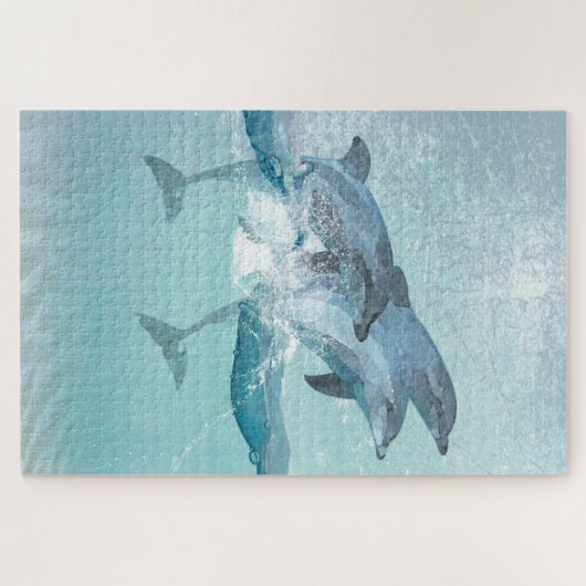 Kieuwdolfijnen Nautische Waterverf Legpuzzel (Horizontaal)