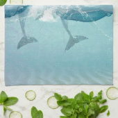 Kieuwdolfijnen Nautische Waterverf Theedoek (Gevouwen)
