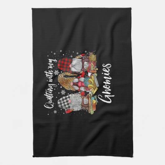 Kieuwen met de kerstfeestdag van mijn Gnomen Theedoek (Verticaal)