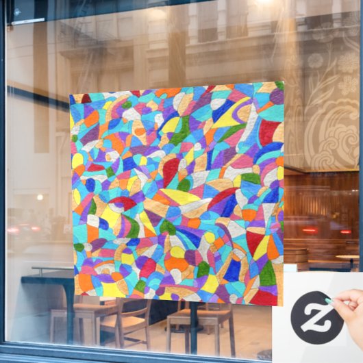 Kieuwen op een strand raamsticker (Cafe Raam)