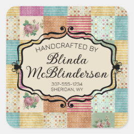 Kieuwen van patchwork grunge quilter gift label la