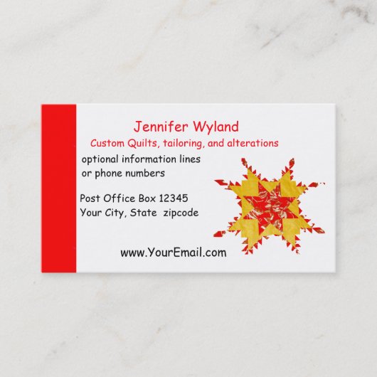 Kieuwen, wijzigen, ambachten, naaien visitekaartje (Voorkant)