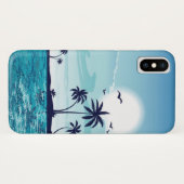 Kieuwnacht met Moon Birds Palm Tree Cloud Case-Mate iPhone Case (Achterkant (horizontaal))