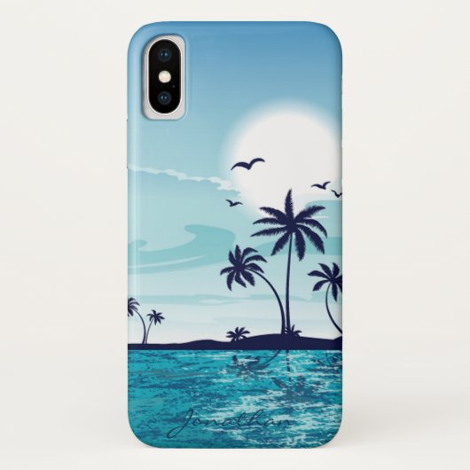 Kieuwnacht met Moon Birds Palm Tree Cloud Case-Mate iPhone Case (Achterkant)