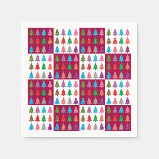 Kieuwpatroon kerstboom servet (Voorkant)
