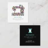 Kieuwpatroon voor naaimachine vierkante visitekaartje (Voorkant / Achterkant)