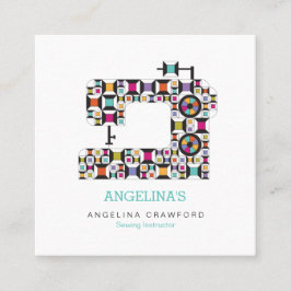 Kieuwpatroon voor naaimachine vierkante visitekaartje