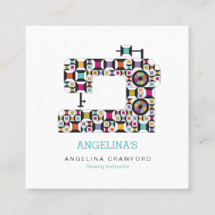 Kieuwpatroon voor naaimachine vierkante visitekaartje