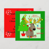 Kieuwrendierkerstuitnodiging Kaart (Voorkant / Achterkant)