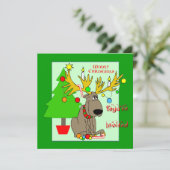 Kieuwrendierkerstuitnodiging Kaart (Staand voorkant)