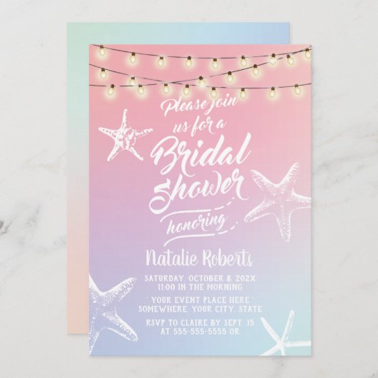 Kieuwstaartschar — Holografisch Vrijgezellenfeest Kaart (Voorkant / Achterkant)