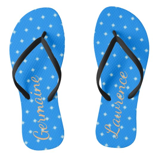Kieuwstaren op blauw of op kleur teenslippers (Voetbed)