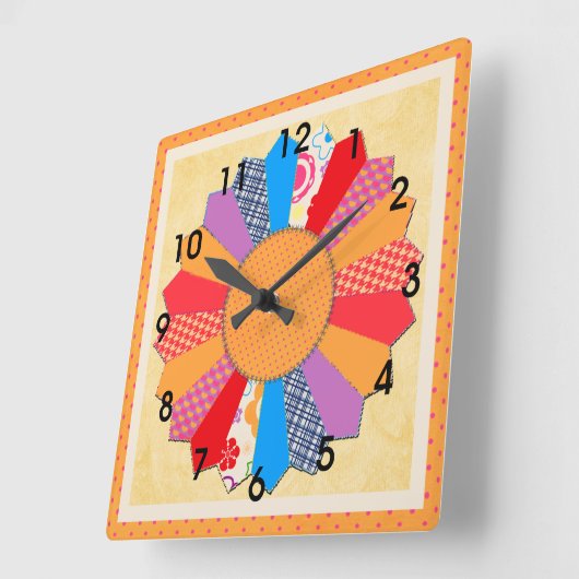 Kieuwt Blok Patroon "Dresden Bord" wandklok (Hoek)