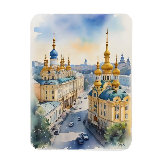 Kiev aquarel kunst magneet (Verticaal)