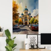 Kiev aquarel kunst poster (Thuiskantoor)