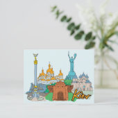 Kiev, de beroemde stad Oekraïne Briefkaart (Staand voorkant)